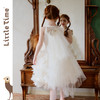 littletime26春夏女童公主婚纱挂脖网纱连衣裙白色立体花朵蛋糕裙 商品缩略图2