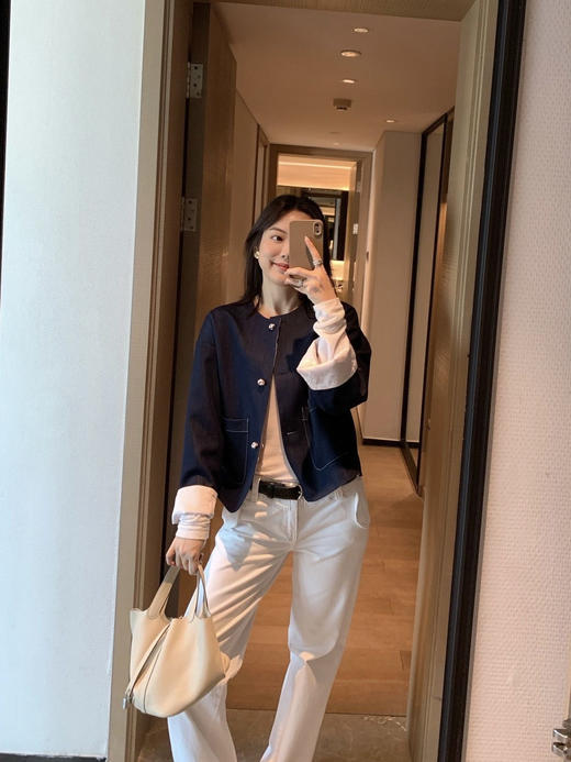 双面穿牛仔提花国风时尚混搭外套 商品图2