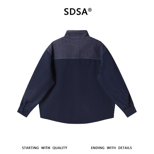 SDSA男装2026新款高贵轻奢高街重磅拼接拉链立领夹克外套百搭宽松 商品图4