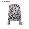 天猫同步【私藏尖货！】拉夏贝尔/La Chapelle复古文艺植绒碎花设计长袖T恤柔软圆领百搭长袖打底衫 商品缩略图0