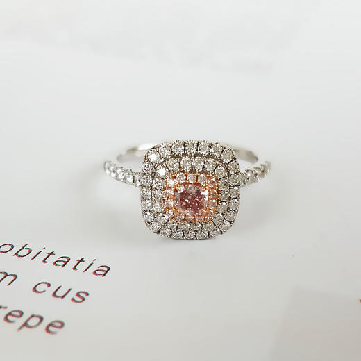 【天然正品】AU750白金经典时尚垫型0.179克拉钻石戒指13号（戒圈可改）110226TJ03 商品图4