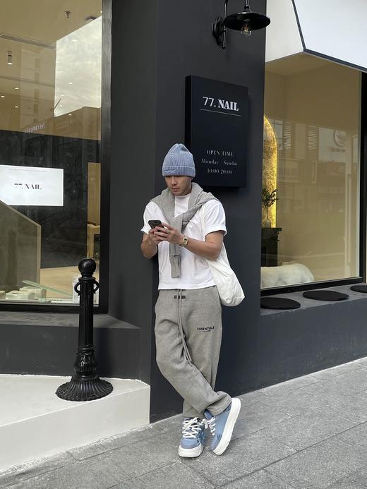 春季FOG ESSENTIALS美式高街运动宽松纯棉毛圈抽绳直筒长裤 商品图11