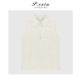 03-2潘依绣丁丁宠粉高级感时髦V领无袖上衣Q2268