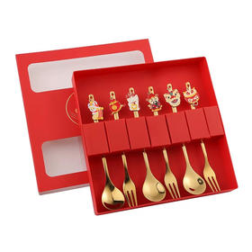 物爱优品410新年吊坠勺叉钛金混色单支