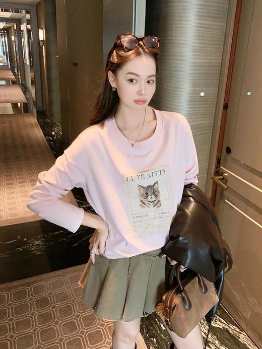 美洋同款萌萌哒温柔超显白萌喵喵纯棉T 商品图8