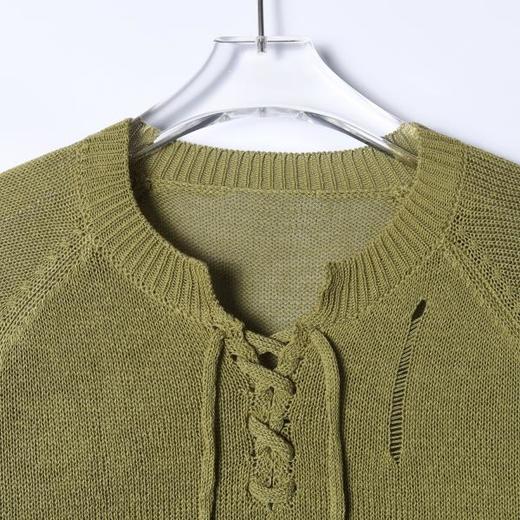 SDSA男装2026新款高贵轻奢简约时尚半开抽绳领针织衫百搭慵懒风 商品图1