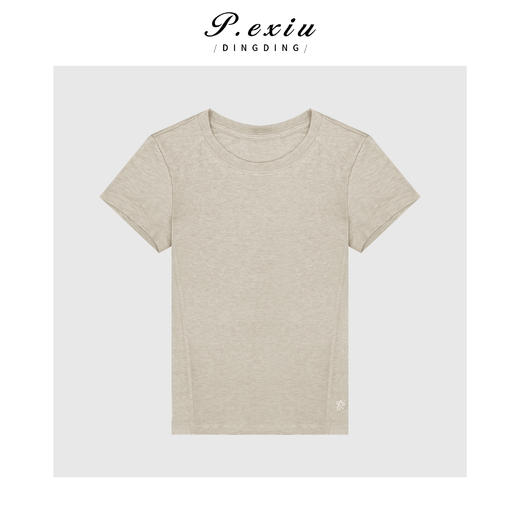 03-2潘依绣丁丁宠粉简约修身圆领短袖T恤Q96531 商品图0