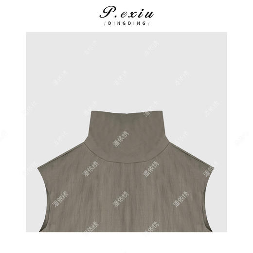 03-2潘依绣丁丁宠粉复古松弛感后拉链立领无袖背心Q4459 商品图2