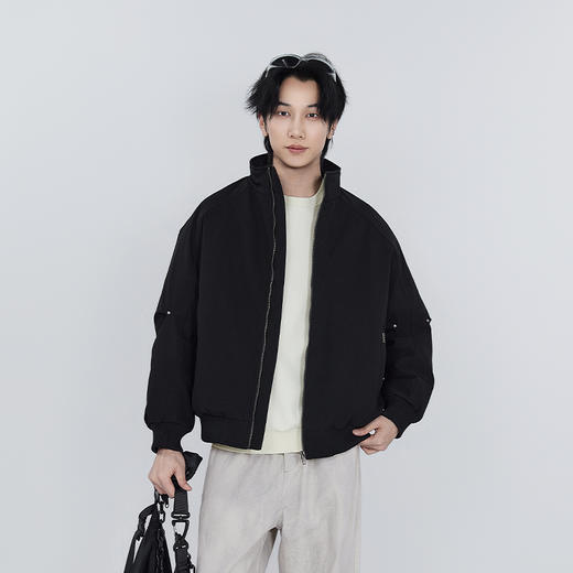 【新品上新】HX 冬季短款立领鹅绒服Z100540104101/02 商品图2