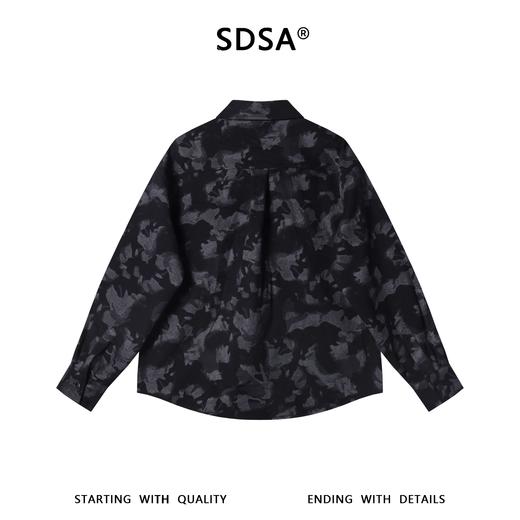 SDSA男装2026新款高贵轻奢美式休闲撞色印花长袖衬衫百搭通勤衬衣 商品图4