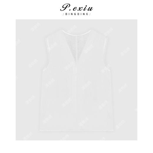 03-2潘依绣丁丁宠粉清新减龄木耳边V领无袖背心Q5591 商品图1