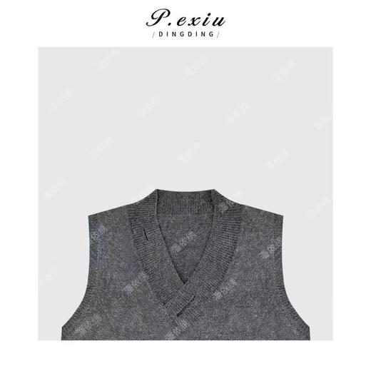 03-2潘依绣丁丁宠粉韩系设计感软糯针织V领无袖针织背心Q23365 商品图2