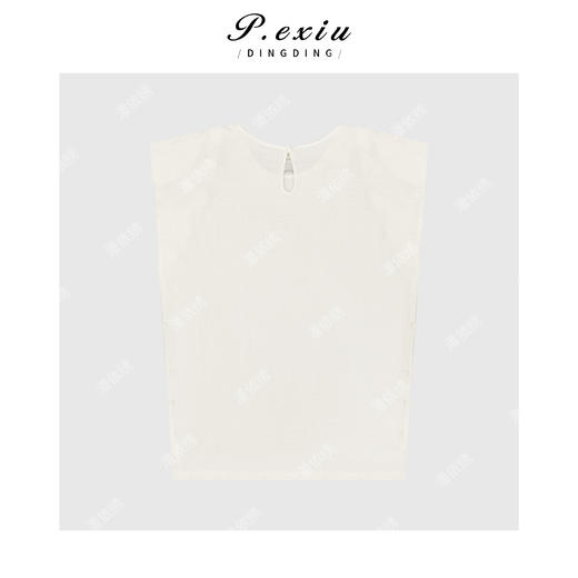 03-2潘依绣丁丁宠粉简约百搭肌理感小飞袖T恤Q38766 商品图1