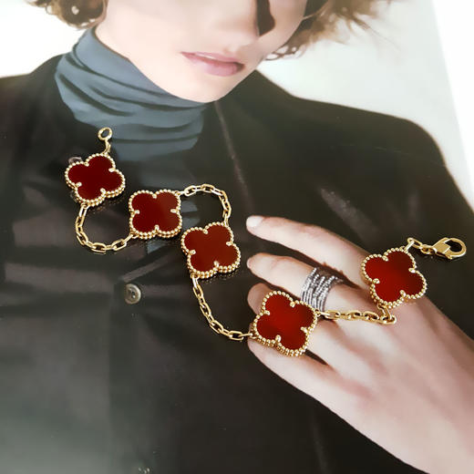 【天然正品】AU750黄金经典时尚高定定制款红五花手链 15.0*13.2*2.6MM（皆取最大值）20CM 280226NJS14 商品图2