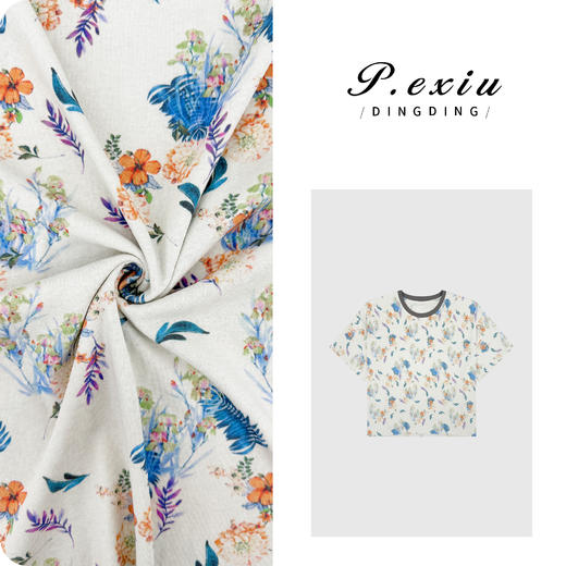 03-2潘依绣丁丁宠粉民族风森系印花圆领短袖T恤 W-63265 商品图0