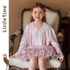 littletime甜美风粉色珍珠蝴蝶结针织开衫女童软糯披肩毛衣外套 商品缩略图3