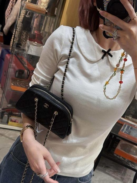 香奈儿 26P系列 链条手拿包 黑金 商品图2