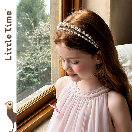 LittleTime2026春夏新款韩版珍珠发箍女童甜美头饰儿童优雅发卡 商品图1