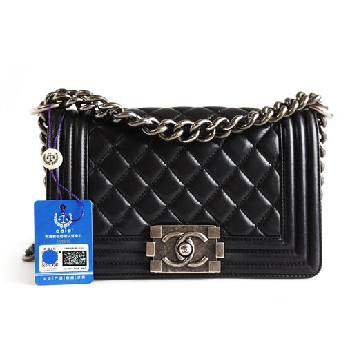 【95新】CHANEL香奈儿Leboy系列A67085 Y04638 94305小号黑银羊皮Leboy链条包单肩包女士050326AK11 商品图0