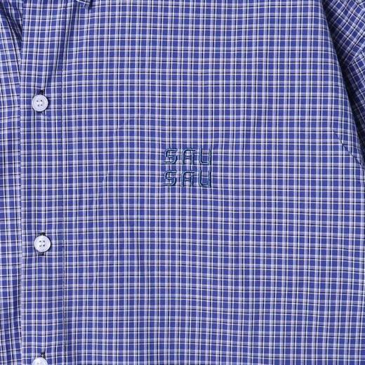 SDSA男装2026新款高贵轻奢美式复古格子刺绣字母长袖衬衫百搭简约 商品图2