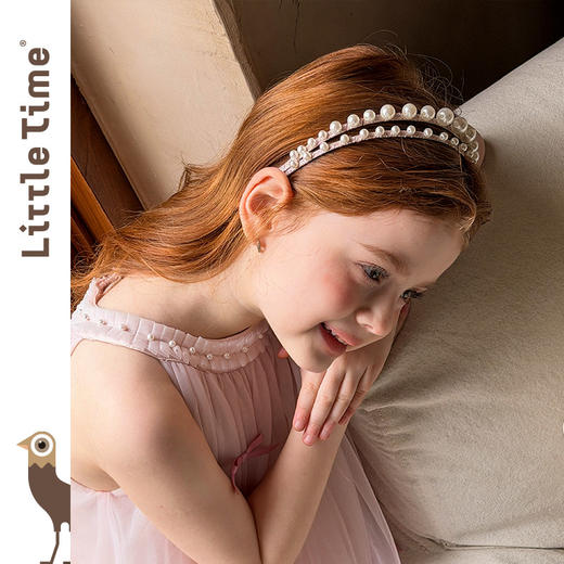 LittleTime2026春夏新款韩版珍珠发箍女童甜美头饰儿童优雅发卡 商品图2