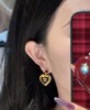 【女神节专享福利】香奈儿 26p  限定款红黑撞色珐琅爱心耳钉 商品缩略图1