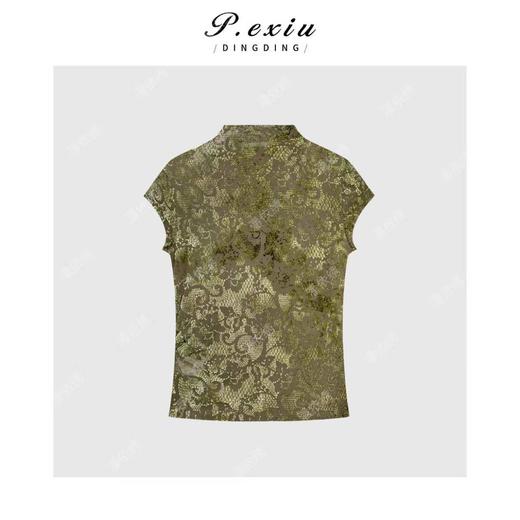 03-2潘依绣丁丁宠粉时尚洋气丝绒修身显瘦短袖T恤Q55687 商品图1