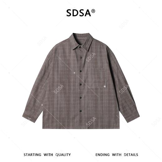 SDSA男装2026新款高贵轻奢美式复古衬衫夹克外套百搭宽松格纹上衣 商品图0