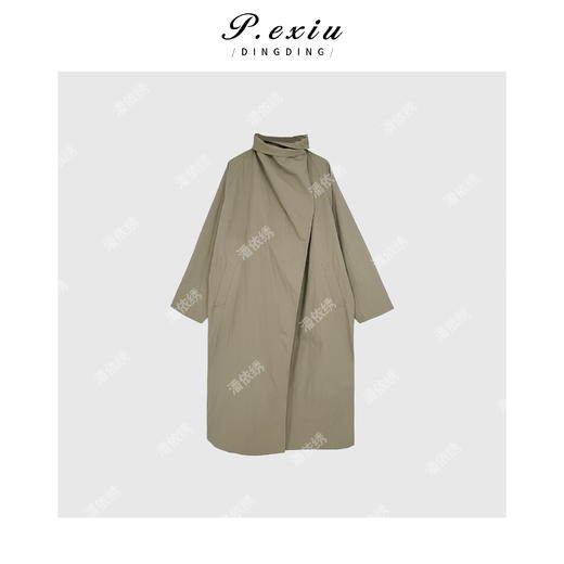 03-2潘依绣丁丁宠粉夏季新款法式大气翻领宽松中长款防晒风衣W8454 商品图0