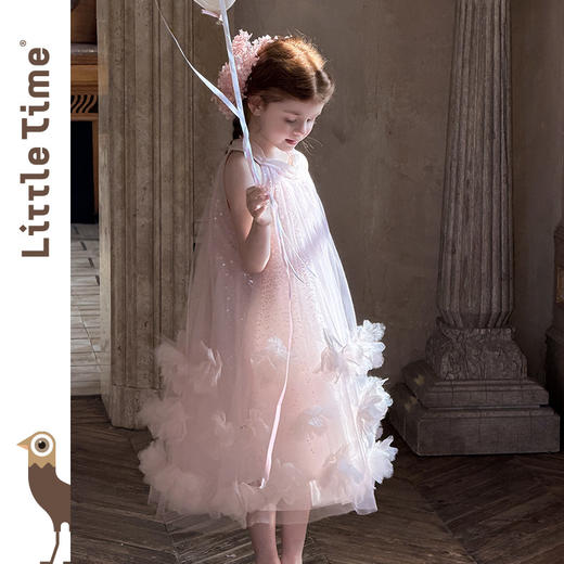 littletime女童梦幻公主风无袖网纱连衣裙超仙蓬蓬蛋糕裙演出服 商品图1