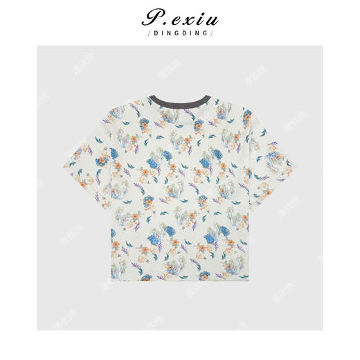 03-2潘依绣丁丁宠粉民族风森系印花圆领短袖T恤 W-63265 商品图2