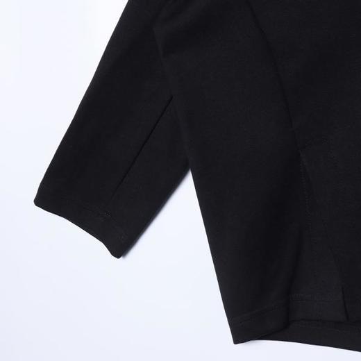 SDSA男装2026新款高贵轻奢前下摆开衩宽松圆领长袖T恤纯色百搭 商品图3