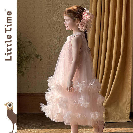 littletime女童梦幻公主风无袖网纱连衣裙超仙蓬蓬蛋糕裙演出服 商品图3