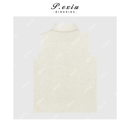 03-2潘依绣丁丁宠粉高级感时髦V领无袖上衣Q2268 商品图1