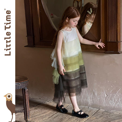littletime女童网纱蛋糕连衣裙夏季渐变色公主裙生日礼服蓬蓬裙 商品图3