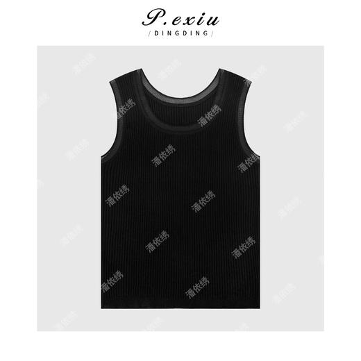 PanYiXiu/潘依绣羊-毛纯色简约百搭针织圆领无袖针织背心 ZZ0808 商品图1