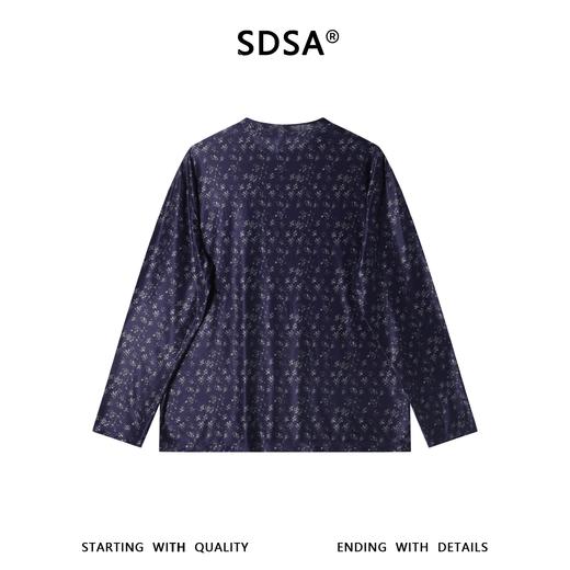 26T105SDSA男装2026新款高贵轻奢时尚亲肤撞色碎花圆领长袖T恤百搭简约 商品图5