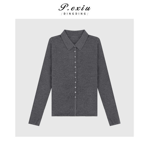 03-2潘依绣丁丁宠粉【长期主义】100%绵羊毛高智感Polo领针织开衫ZZ0971 商品图1