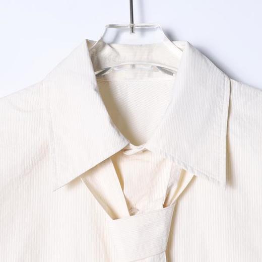 SDSA男装2026新款高贵轻奢韩系简约纯色竖纹领带长袖衬衫百搭宽松 商品图1