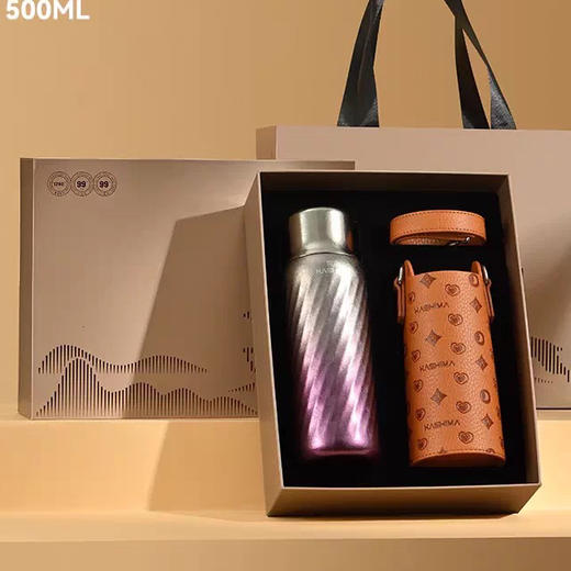鹿岛制品波纹钛保温杯500ml 商品图2