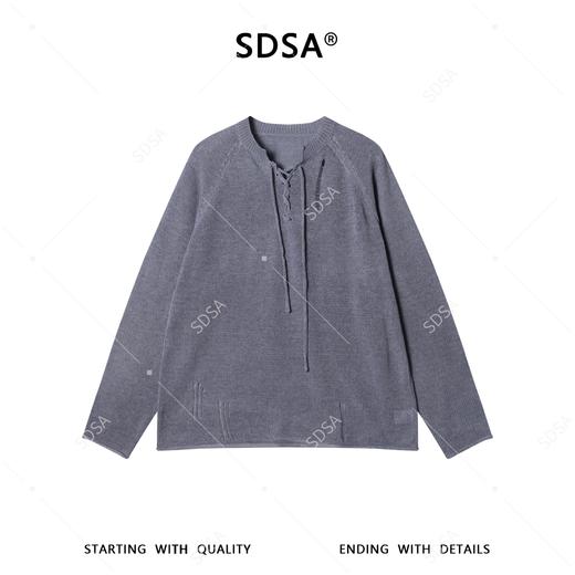 MY001SDSA男装2026新款高贵轻奢简约时尚半开抽绳领针织衫百搭慵懒风 商品图1