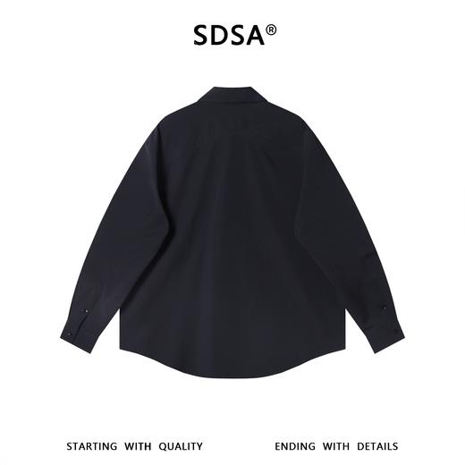 SDSA男装2026新款高贵轻奢韩系简约纯色竖纹领带长袖衬衫百搭宽松 商品图4