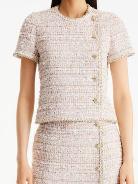 CH-C 26C 金色花呢短袖外套