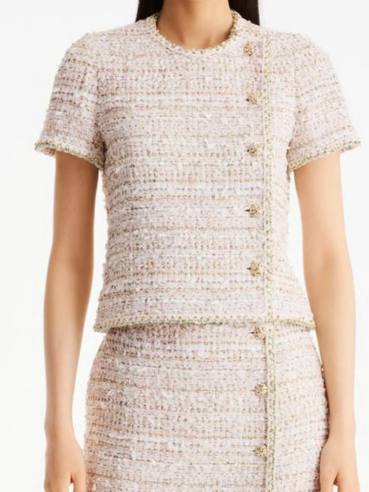 CH-C 26C 金色花呢短袖外套 商品图0