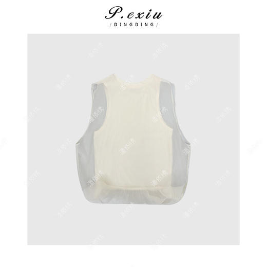 03-2潘依绣丁丁宠粉法式优雅假两件花苞无袖上衣Q5651 商品图1