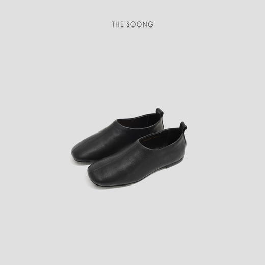 THESOONG|经典羊皮细腻柔软一脚蹬圆头平底皮鞋HWXZ8587 商品图0