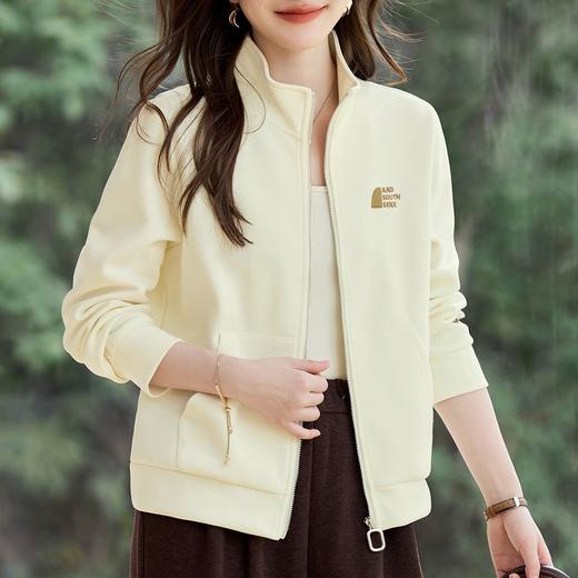 百媚生 立领短款拉链外套休闲开衫卫衣XS82610038 商品图1