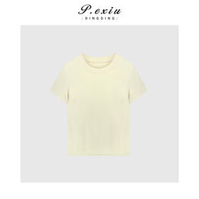 03-2潘依绣丁丁宠粉简约百搭修身圆领短袖T恤Q9854