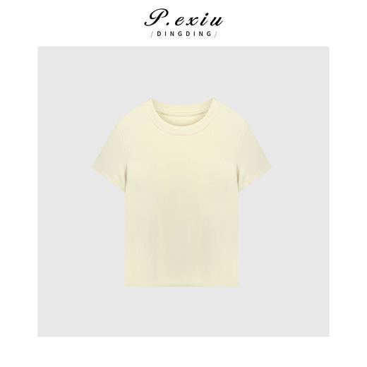 03-2潘依绣丁丁宠粉简约百搭修身圆领短袖T恤Q9854 商品图0