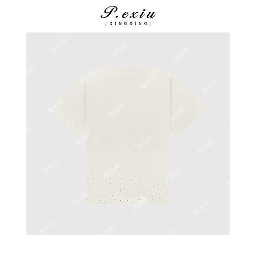 03-2潘依绣丁丁宠粉简约百搭贴钻圆领短袖T恤Q3464 商品图1